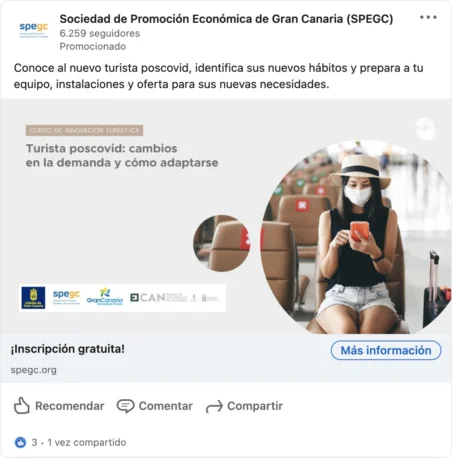 Publicación de Linkeding del proyecto SPEG