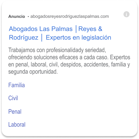 Anuncio google ads reyes y rodriguez