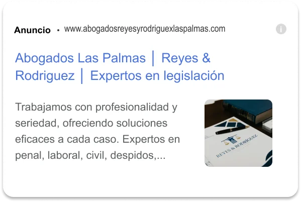 Anuncio google ads reyes y rodriguez